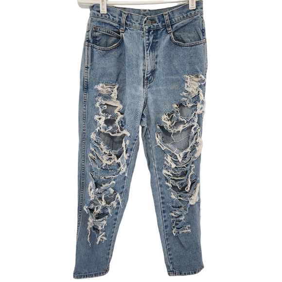 Vintage Denim - Vintage Bill Blass Petite Heavy Disstressed Denim Jeans 100% Cotton